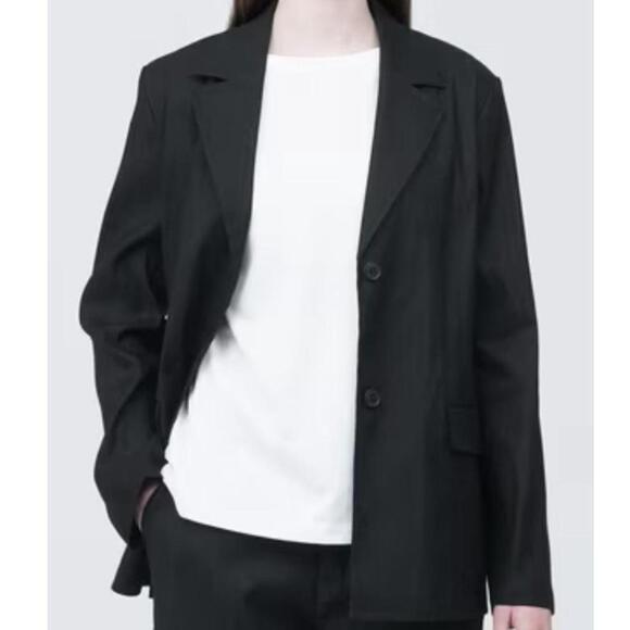 Muji Tops - Black muji hemp shirt jacket light blazer, button down brand new coat! Size s